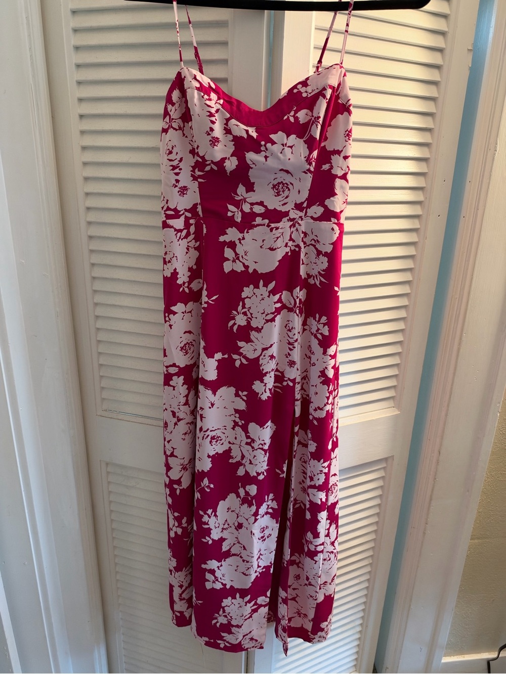Abercrombie & Fitch Fuchsia and White Floral Midi Slip Dress